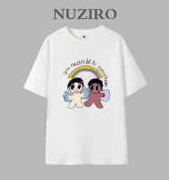 NUZIRO (พร้อมส่ง)เสื้อยืดแขนสั้นผ้านิ่ม รูปแบบมนุษย์สายรุ้งน่ารัก เด้ง ใส่สบาย สไตล์เกาหลี #A2986