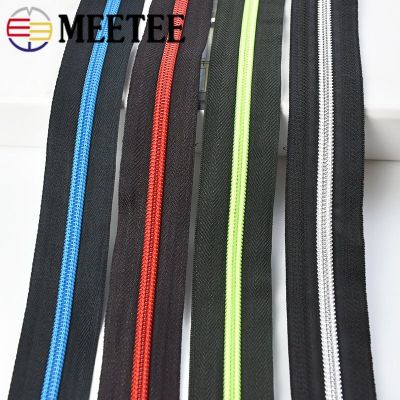 Meetee 3/5/10Meters 5# Nylon Zippers Colorful Tooth Coil Zipper Tapes for Clothes Bags Zipper Repair Kit DIY Sewing Accessories Door Hardware Locks Fa