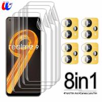 ฟิล์มไฮโดรเจล8in1 999D,สำหรับ Realme 9 4G 9 Pro Plus 9 Pro + 5G 9i ฟิล์มป้องกันหน้าจอแบบเต็มจอและฟิล์มเลนส์กระจกนิรภัยสำหรับ Realme C35 C31 9 Pro +