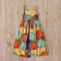 Girls Summer Dress Kids Girls 2023 Fashion Casual Kids Girls African Dashiki 3D Digital Print Suspenders Princess Party Dress  by Hs2023