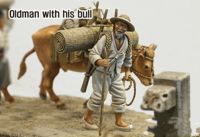 Resin Figure Model Kit Unassambled 1/35 Old Man with His Bull Unpainted collect Figure