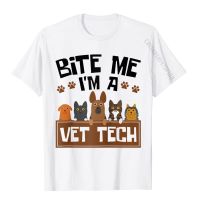 Bite Me Im A Vet Tech Funny Veterinary Technician Raglan Baseball Tee Party Tops T Shirt Cotton Men T Shirt Party Dominant