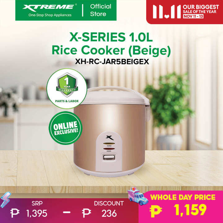 XSERIES 1L Rice Cooker Multicooker 5 Cups Capacity Nonstick Coating