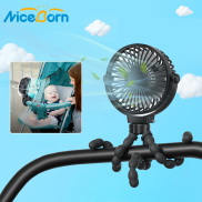 NiceBorn Quạt Xe Đẩy Mini Quạt Cũi Quạt Cầm Tay Quạt Làm Mát Gió Mạnh Có