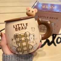 Violent bear cup cartoon simple mug with gift box spoon student ceramic milk coffee water