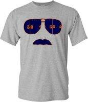 Mens Chicago Ditka Glasses and Stache Parody T-Shirt Heather Grey