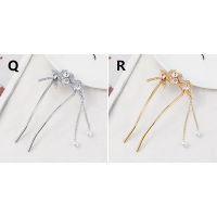 Wyoutong 1PC สไตล์โบราณอุปกรณ์เสริมผมพู่โลหะ U-Shaped Pearl จี้ Hairpin Simple Headdress ผู้หญิง Retro