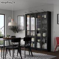 ตู้หนังสือ ตู้ชั้นวางของ ประตูกระจก ขนาด 160 X สุง 202 ลึก 30 cm Cabinet Bookcase Door Tempered Glass Show Collection Showcase Versatile 160x202x30 cm