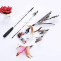 [COD] toy teasing cat stick rod set 5 pieces replacement head two splicing pet supplies factory spot