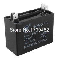 450 VAC 50Hz 6 uF MFD Air Conditioner Capacitor 4 Blades