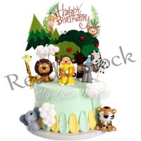 【hot sale】 ❀ B09 Animal Topper Birthday Cake Decoration Animal Character Cartoon Animal Figure 3D Zoo Safari Animal Jungle Forest Forest Decoration Birthday Cake Skewer Cupcake Boys