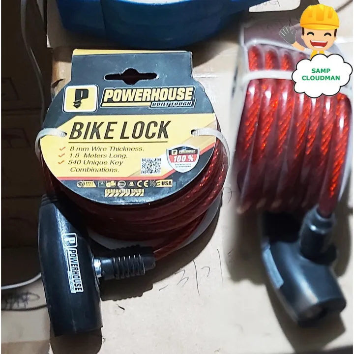 Cash sa paghahatid ） Powerhouse Bike Lock USA 1.8 meters 8mm Wire