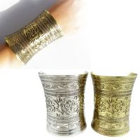 【HOT】✾❧ 1 Pc Punk Metallic Gothic Wide Adjust Gifts Metal Cuff Curved Bangle FashonFor