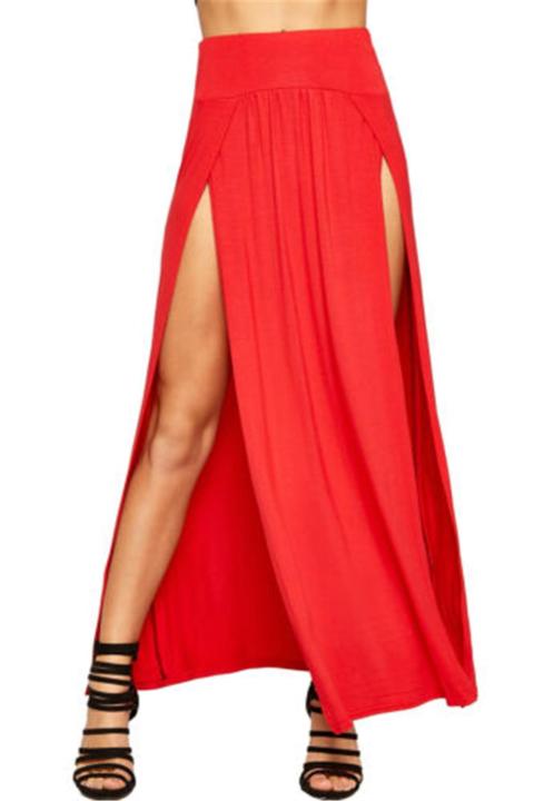 2022-new-arrival-high-waisted-sexy-womens-double-slits-summer-solid-long-maxi-skirt-wholesale-51-valentines-day-gifts