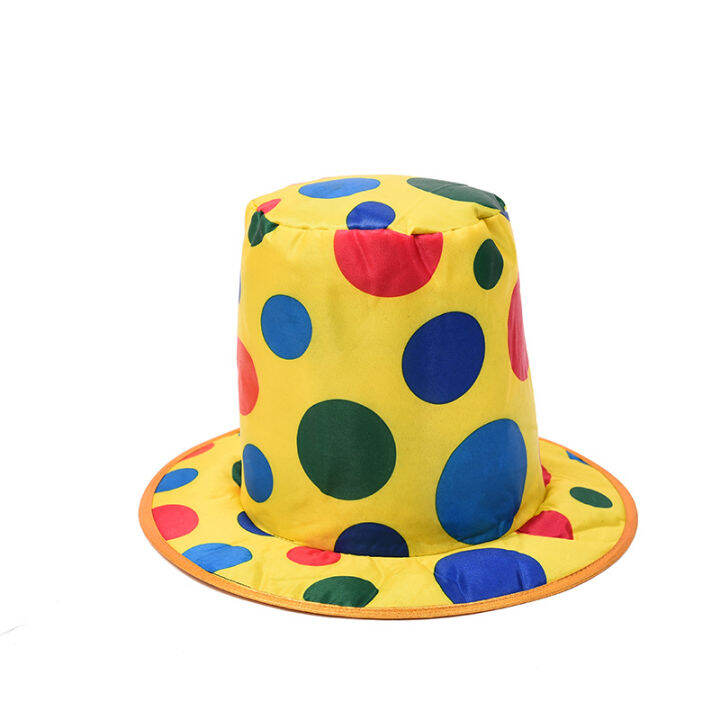 polka-dots-clown-hat-tie-bow-clown-nose-circus-accessories-for-party-holiday-festival-props-costume-cosplay-halloween