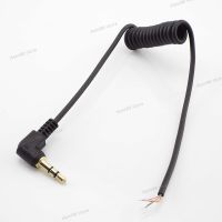 3.5mm Male 3 Pole Jack Audio Cable Right angle DIY Headphone Spring wire Line Strand Earphone Maintenance Repair WB5TH