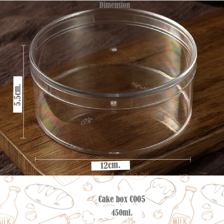 กล่องพลาสติกใสวงกลม-12-กล่อง-cake-box-c003