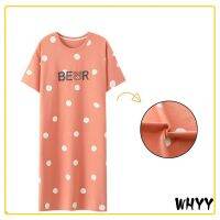 【 WYIN kitchen】 WHYY Summer S-6XL Cotton Night Dress Cartoon Print Womens Nightgowns Sleepshirts Girls Kawaii Homewear Nightdress