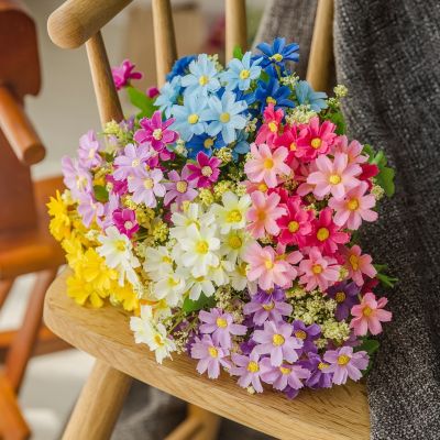 1/3/5Pcs Cute Silk Daisies Artificial Decorative Flowers DIY Wedding Bouquet Home Silk Daisies Table Office Decoration