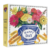 Milu วันแห่งความสุขช่อดอกไม้ในหนังสือภาษาอังกฤษดั้งเดิมสมุดปกแข็ง