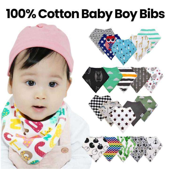 100 Cotton Baby Boy Bibs New Design Bib Cotton Triangle Bib With