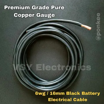 Battery Inverter Cables 5AWG 16mm2 Cable Terminal Kit Copper Solar Wire  With Lugs