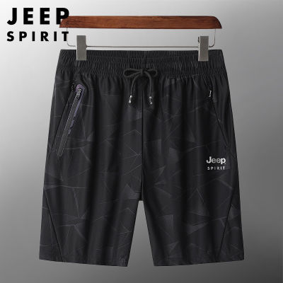 JEEP SPIRIT กางเกงขาสั้นผู้ชายสไตล์ระเบิดฤดูร้อนกลางแจ้งระบายอากาศส่วนบางยืดห้าจุดกางเกงขาสั้นแห้งเร็ว 6P88