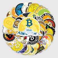 พร้อมส่ง! Bitcoin sticker สติกเกอร์กันน้ำรูปแบบที่แตกต่างกัน NASA บิตคอยน์ BTC ETH Crypto กัญชาไทย NASA 50ชิ้น