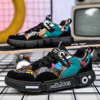 CRLAYDK Mens Fully Fur Lined Winter Sports Sneakers Warm Graffiti Skateboard Fashion Running Shoes for Boys Outdoor Snow Tennis