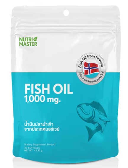 nutri-master-fish-oil-1000-mg-100-caps-น้ำมันปลาจากนอร์เวย์โดยบริษัทยา-1-กระปุกทานได้-3-เดือน