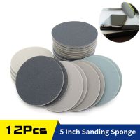 12Pcs Sponge Sandpaper 5Inch Sanding Disc 125mm Hook &amp; Loop 300-3000 Grit Wet Dry for Car Paint Automobile Polishing Grinding Cleaning Tools