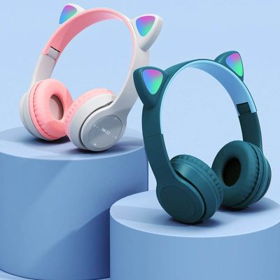 Bluetooth 5.0 Earphones Big Cat Ear Gaming Earphone Wired Headset Gamer Sport Hifi Sports Headphones Blutooth Wireless Earbuds