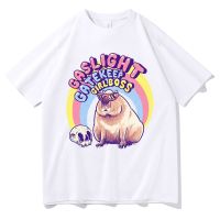 Gaslight Catkeep boss Cool Capybara Tshirt Men Casual Loose T Shirts Short Sleeve Unisex Funny Cute Kawaii T-shirt XS-4XL-5XL-6XL