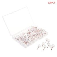 ∋ 100pcs Rose Gold Pushpins Thumb Thumbtack Board Round Ball Drawing Wall Studs Drop Shipping