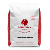 Coffee Bean Direct Decaf French Roast, Whole Bean Coffee, 5 Pound Bag