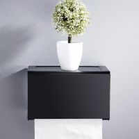 Toilet Paper Holder Matte Black Aluminum Bathroom Roll Paper Storage Rack Wall Mounted Paper Towel Holder Waterproof Tissue Box Toilet Roll Holders