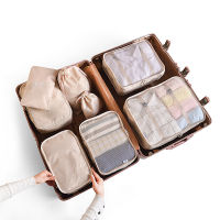 8pcs Travel Home Clothes Quilt Blanket Storage Bag Set Shoes Partition Tidy Organizer Wardrobe Suitcase Pouch Packing Cube Bags