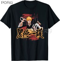 Bleach Ichigo Kanji และสัญลักษณ์เสื้อยืดผู้ชายผ้าฝ้ายอะนิเมะมังงะ Tee Tops ผู้ใหญ่สั้นแขนแฟชั่นแฟนเสื้อ T harajuku S-5XL