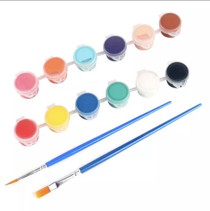 Tặng 2 Cọ] Bộ 12 Màu Nước Acrylic 3Ml Vẽ 3D, Vẽ Tranh Tô Tượng Vẽ Lên Áo,  Gỗ - Smart Baby | Lazada.Vn