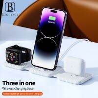 3 In 1แบบพกพา15W Wireless Charger Pad สำหรับ iPhone 14 13 12 XR Pro Max Apple Watch airPods3 Fast Charging Dock Station