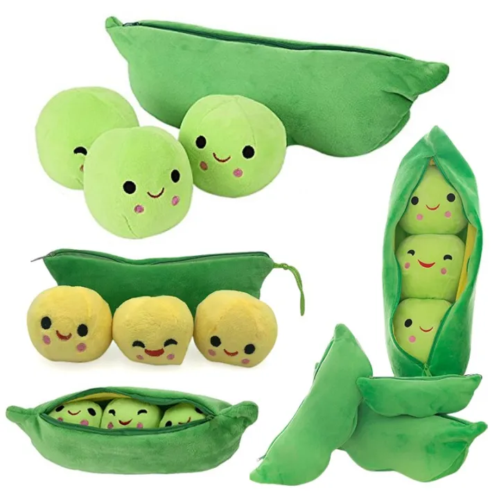 New 3 Peas In A Pod Giant Pea Plush Toy Kawaii Cute Vegetable Stuffed ...