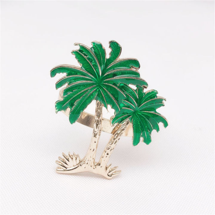 delicate-party-green-wedding-napkin-buckle-coconut-tree-mouth-napkin-ring