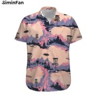 (Celebrity Menswear)แผ่นกอล์ฟคอลเลกชัน3D พิมพ์ผู้ชายฮาวาย Aloha เสื้อหรูหรา Camisa ซัมเมอร์บีชเสื้อยืดวันหยุด U Nisex แฟชั่น Tee ด้านบนสีชมพู