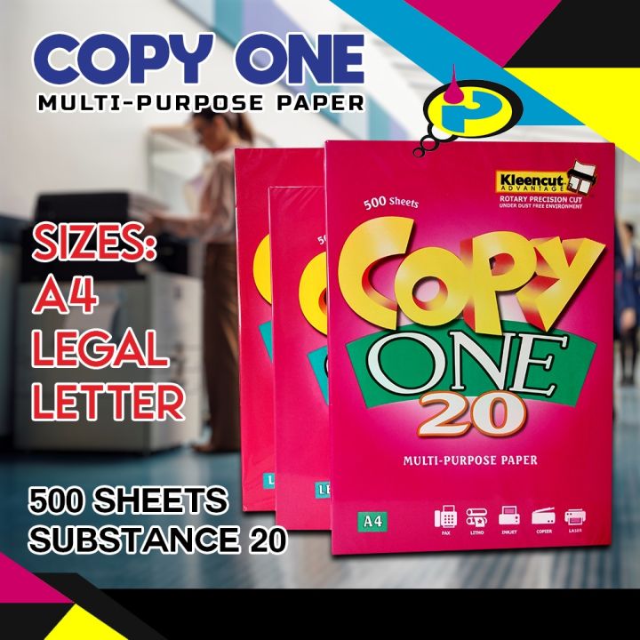 Copy One Bond Paper Letter Legal A4 Size Sub20 70gsm 500 Sheets Copier Paper Lazada Ph 4695