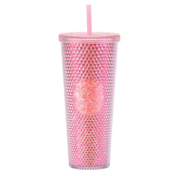 cute-barbie-pink-studded-tumbler-water-cup-water-bottle-plastic-cup-straw-double-i0w7