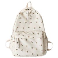 ✒✉❧ Korean Student School Backpack Floral White School Bags For Teenage Girls Cute Women 39;s backpack brand Book Bag Nylon Rucksack