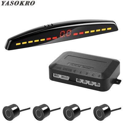 YASOKRO Car Led Parking Sensor Auto Car Detector Parktronic Display Reverse Backup Radar Monitor System With 4 Sensors Alarm Systems  Accessories