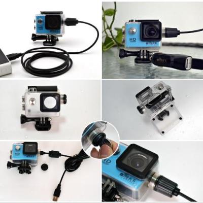 สาย USB เปลือกเครื่องชาร์จซองกันน้ำอุปกรณ์เสริมกล้องสำหรับ SJCAM SJ4000 Sj9000อากาศ C30 C30R H9R EKEN สำหรับรถจักรยานยนต์