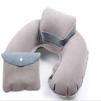 [Heimi Department Store] NewUAir InflatablePillow Support FlockingNeck Pillow For AirplaneOffice Home Sleep