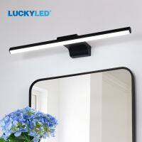 LUCKYLED โคมไฟติดผนังกระจกโคมไฟห้องน้ำแอลอีดี8W 12W AC85-265V โคมไฟผนังทันสมัยสำหรับห้องนั่งเล่นห้องนอน